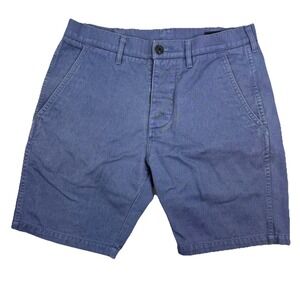 Wings + Horns Chino Shorts Mens 28 Blue Cotton Button Fly Made in Canada